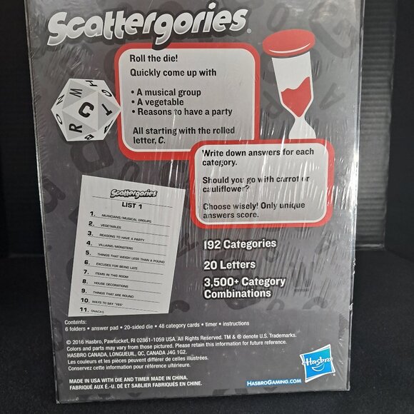 New Hasbro Scattergories Game Ages12+ 2 to 6 Players in Sealed Box - Picture 3 of 7